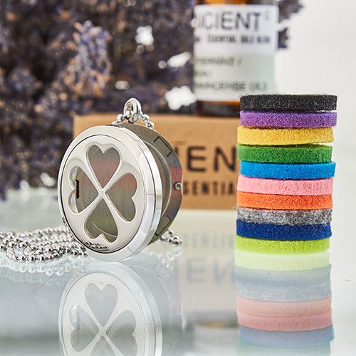 Colier Bijuterie pentru Aromaterapie – Trifoi cu Patru Foi 30mm