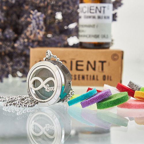 Colier Bijuterie pentru Aromaterapie – Infinity Love 25mm