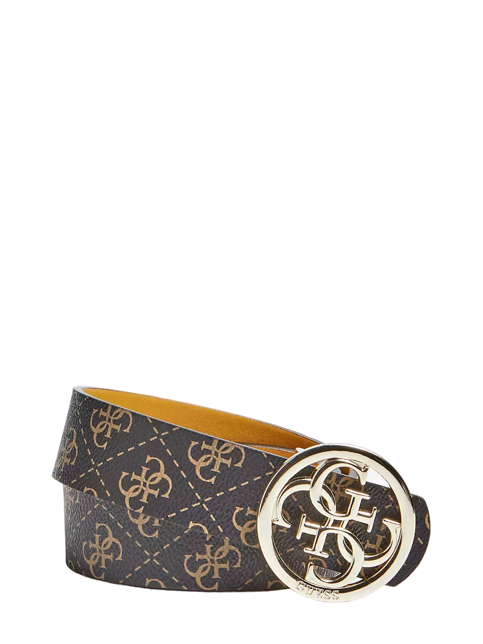 Guess, Jensen Not Ajuster et Rev, Model cu două fețe, Curea textilă, Maro, Galben muștar, Pentru femei, 3,5 cm