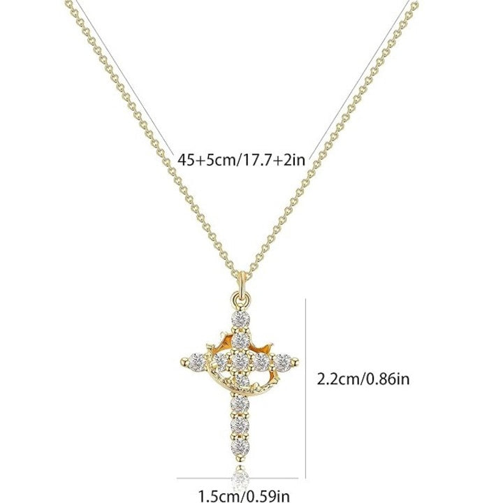 Lănțișor sfințit auriu cu cruciulița - Model A 7281