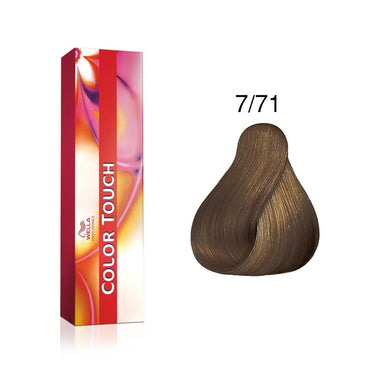 Wella Professionals, Color Touch, Fără amoniac, Vopsea de păr semi-permanentă, 7/71 Medium Blonde Ash Chestnut, 60 ml