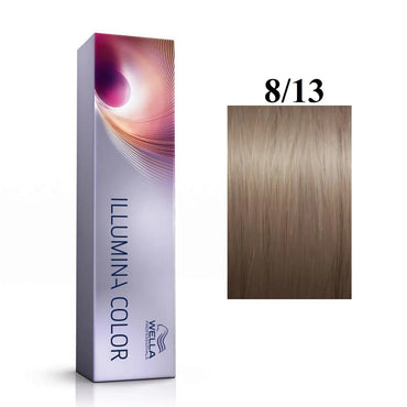 Wella Professionals, Illumina Color, Vopsea permanentă de păr, 8/13 Light Blonde Golden Ash, 60 ml