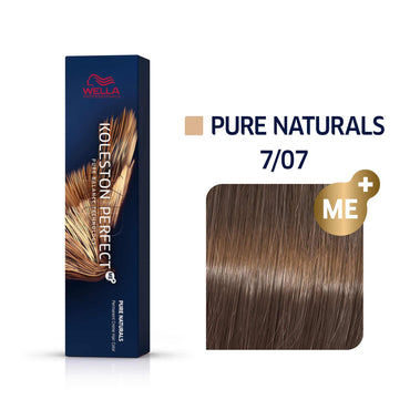 Wella Professionals, Koleston Perfect Me+, Vopsea permanentă de păr, 7/07 Medium Blonde Natural Chestnut, 60 ml