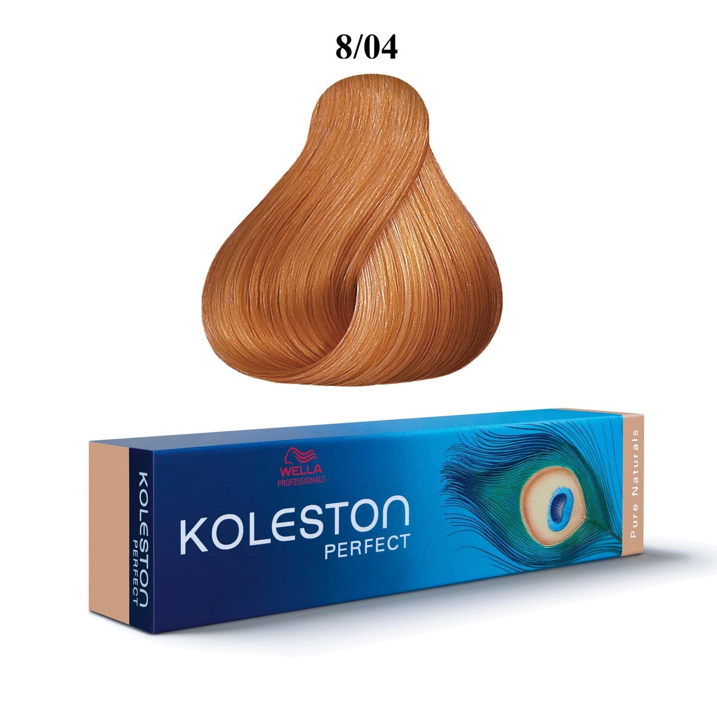 Wella Professionals, Koleston Perfect, Vopsea permanentă de păr, 8/04 Light Blonde Copper Natural, 60 ml