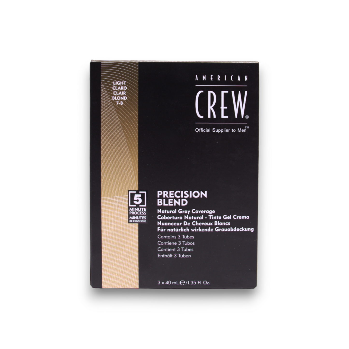American Crew, Precision Blend, Vopsea de păr semi-permanentă, 7-8 Light, 3x, 40 ml