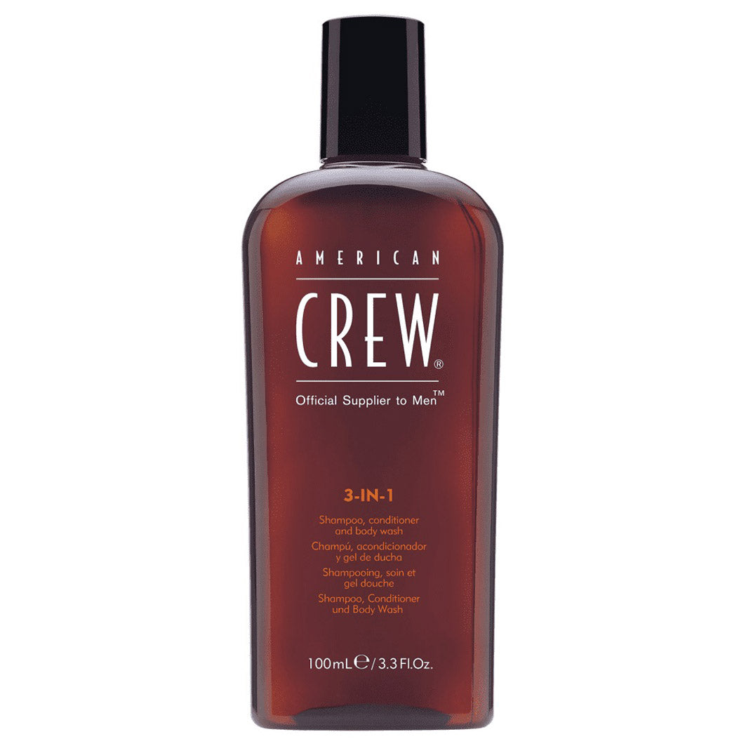 American Crew, Classic, Vegan, Șampon pentru păr, balsam & gel de duș 3-în-1, Pentru hidratare, 100 ml