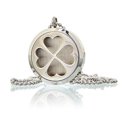 Colier Bijuterie pentru Aromaterapie – Trifoi cu Patru Foi 30mm