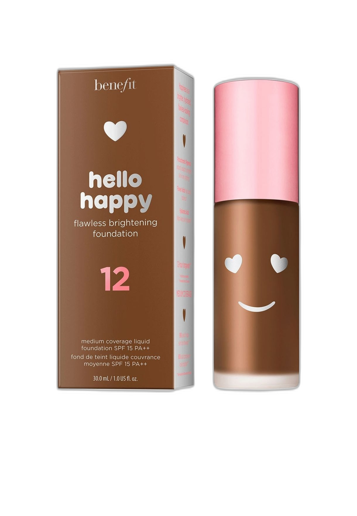 Benefit, Hello Happy, Iluminare, Fond de ten lichid, 12, Căldură profundă, SPF 15, 30 ml