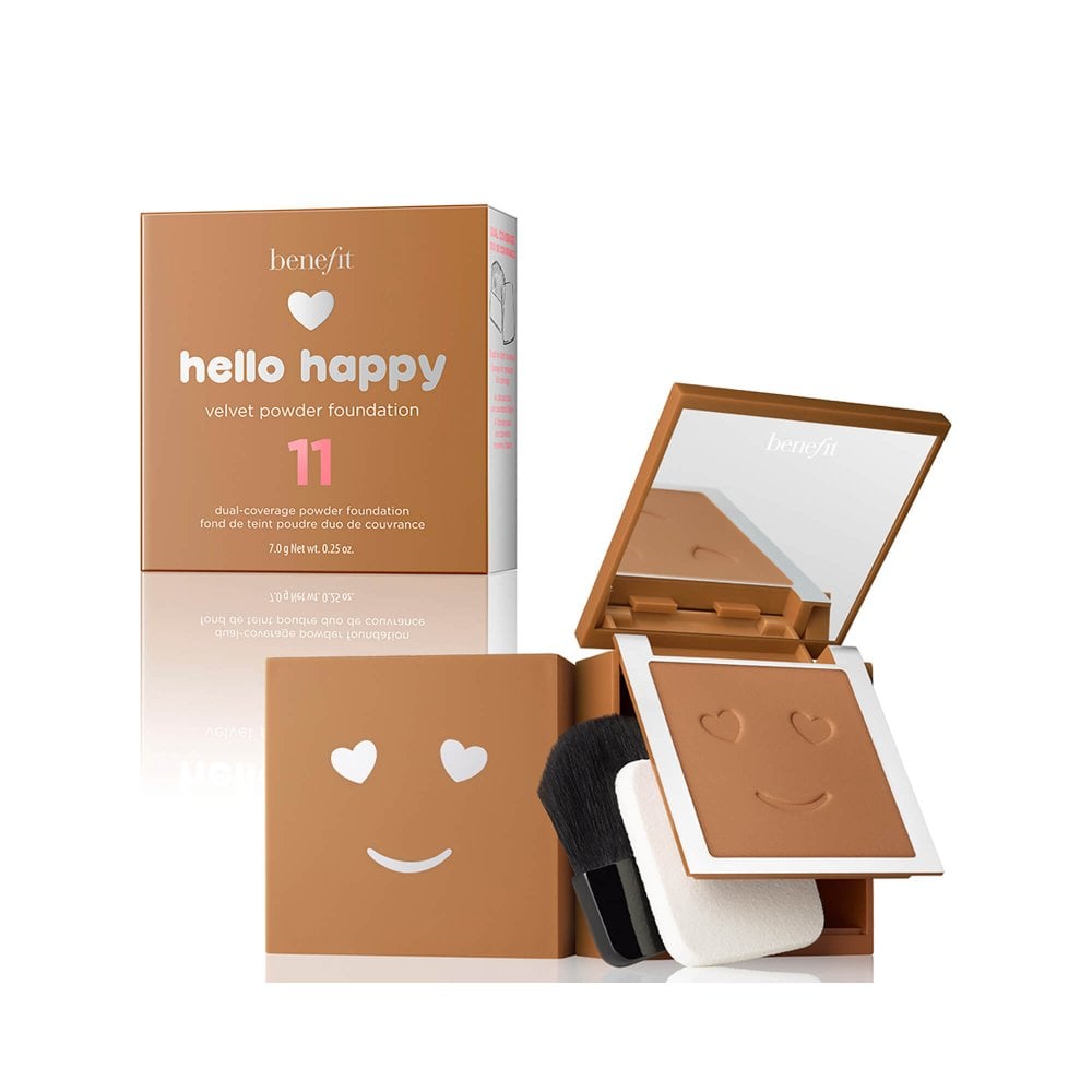Benefit, Hello Happy Velvet, Finisaj mat, Fundație compactă, 11, Neutru întunecat, 7 g