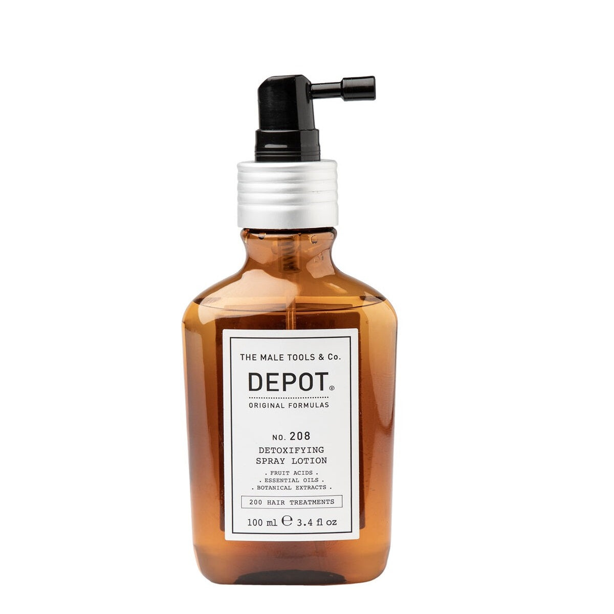 Depot, 200 Hair Treatments No. 208, Complex botanic, Loțiune de tratament pentru scalp care nu se clătește, Pentru detoxifiere, 100 ml