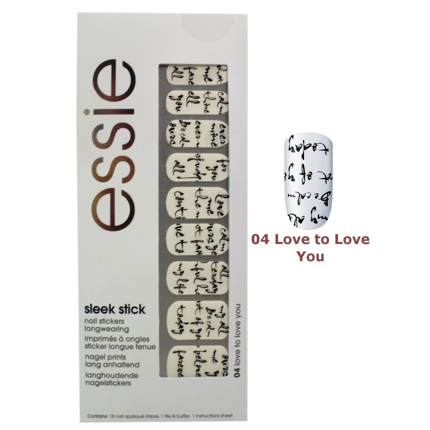Essie, Sleek Stick, Stickere pentru unghii, 04, Îmi place să te iubesc