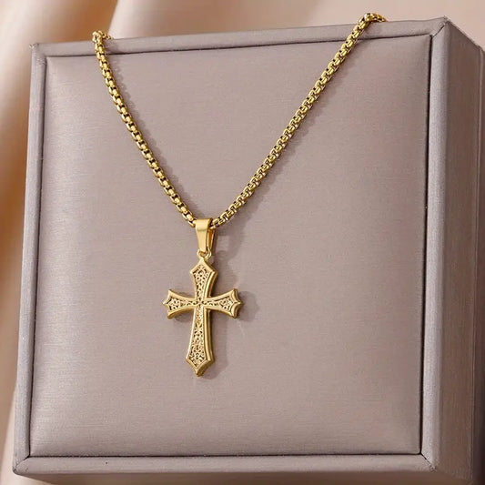 Lănțișor simplu și elegant din oțel inoxidabil auriu