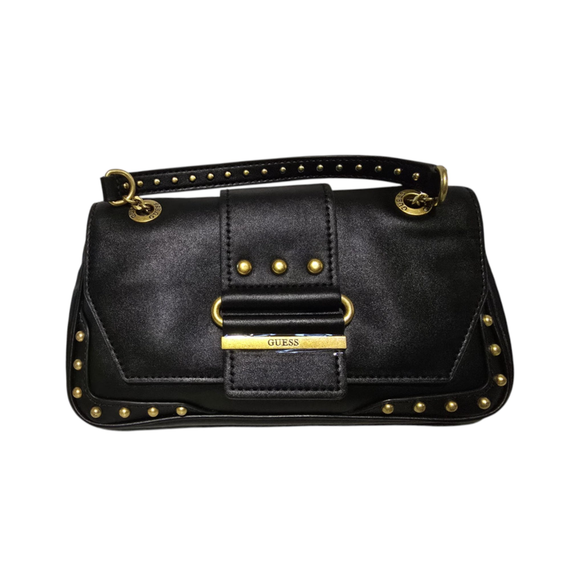 Guess, Belle, Piele sintetică, Curea, Clema magnetică, Geantă textilă crossbody, Negru, VG774421, 29 x 15 x 4 cm, Pentru femei