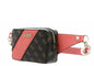 Guess, Camy, Borsetă din textil, Logo 4G, Coral/Maro, Pentru femei