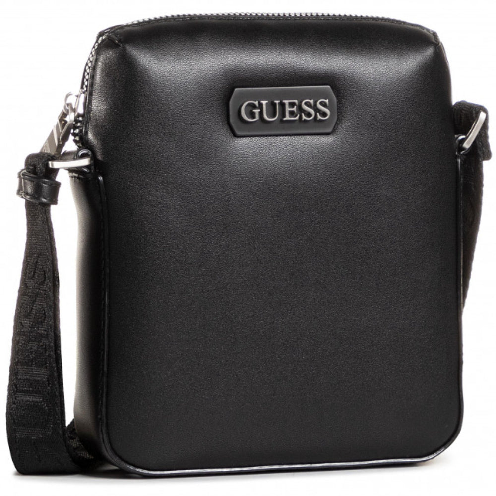 Guess, Dan, Suport de documente, Geantă de piele crossbody, Negru, Mini, Pentru bărbați