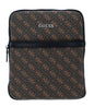 Guess, Vezzola, Top plat cu fermoar, Geantă textilă crossbody, Maro, Pentru bărbați