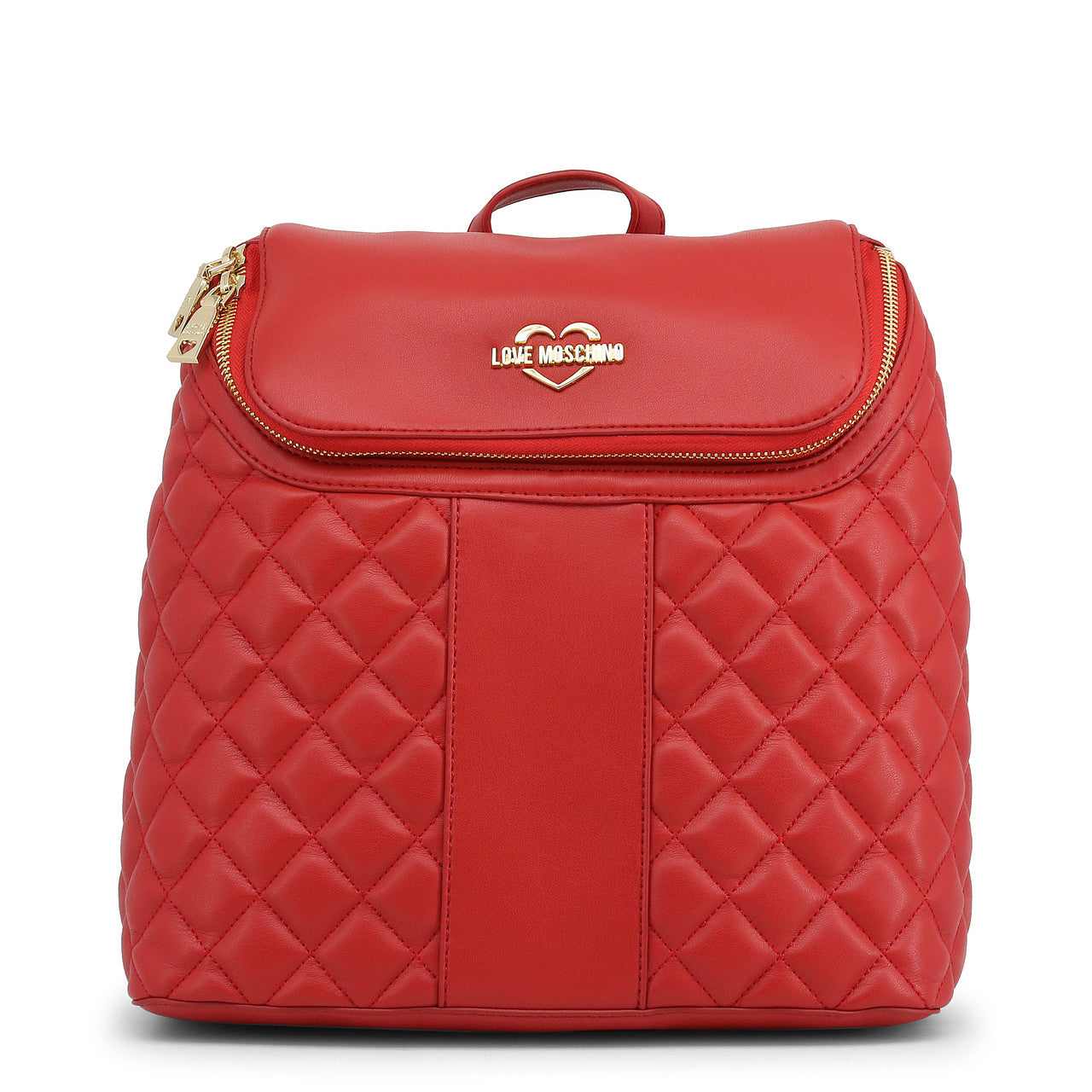 Moschino, Love, Piele sintetică, Rucsac textil, Roșu, Buzunare 2, Pentru femei