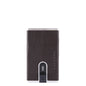 Piquadro, Black Square, Suport de carduri din piele, Sistem de alunecare pătrat, PP4825B3R-TM, Maro, Pentru bărbați