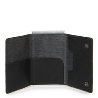 Piquadro, Black Square, Portofel din piele, Sistem de alunecare pătrat cu compact pentru bancnote, PP4891B3R N, Negru, Pentru bărbați
