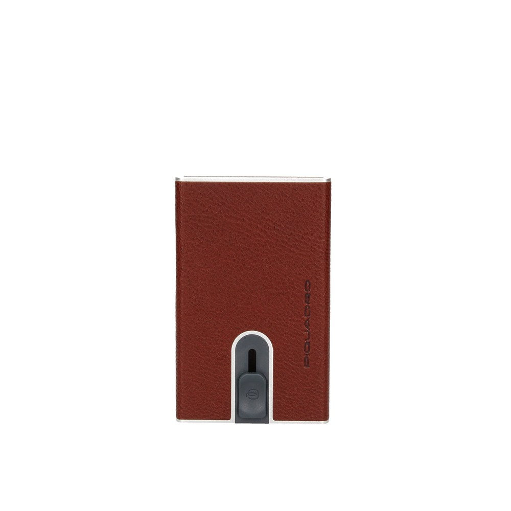 Piquadro, Piquadro, Suport de carduri din piele, Burgundia, Unisex