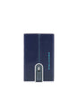 Piquadro, Blue Square, Portofel din piele, Sistem de alunecare pătrat cu clema de bani, PP5358B2R-BLU2, Albastru, Pentru bărbați