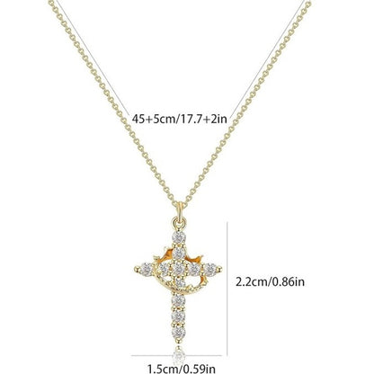 Lănțișor sfințit auriu cu cruciulița - Model A 7281