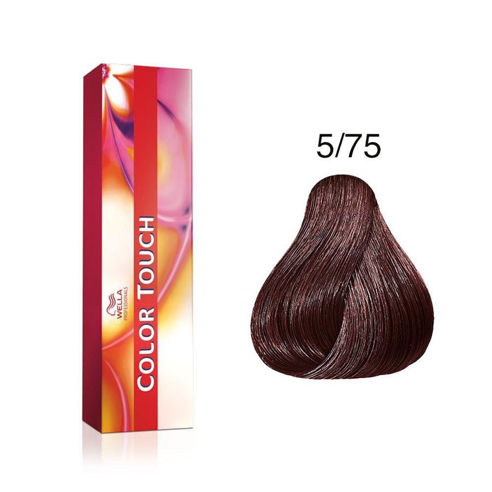 Wella Professionals, Color Touch, Fără amoniac, Vopsea de păr semi-permanentă, 5/75 Light Chestnut Brown Mahogany, 60 ml