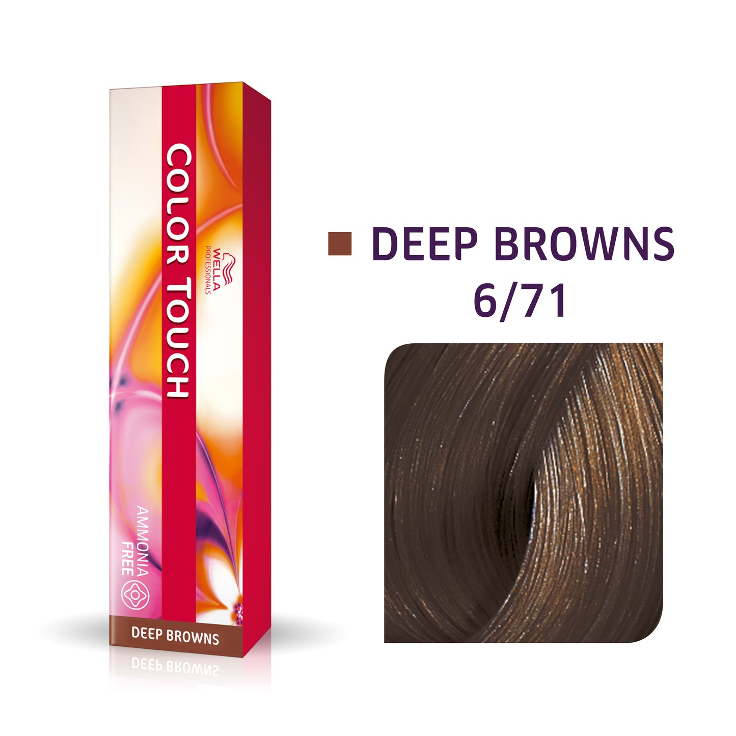 Wella Professionals, Color Touch, Fără amoniac, Vopsea de păr semi-permanentă, 6/71 Dark Blonde Ash Chestnut, 60 ml