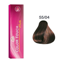 Wella Professionals, Color Touch Plus, Fără amoniac, Vopsea de păr semi-permanentă, 55/04 Intense Light Natural Red Brown, 60 ml