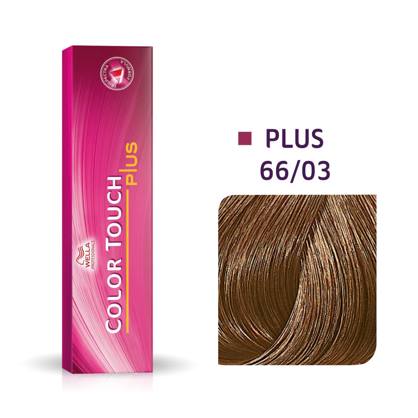 Wella Professionals, Color Touch Plus, Fără amoniac, Vopsea de păr semi-permanentă, 66/03 Dark Blonde Natural Golden Intense, 60 ml