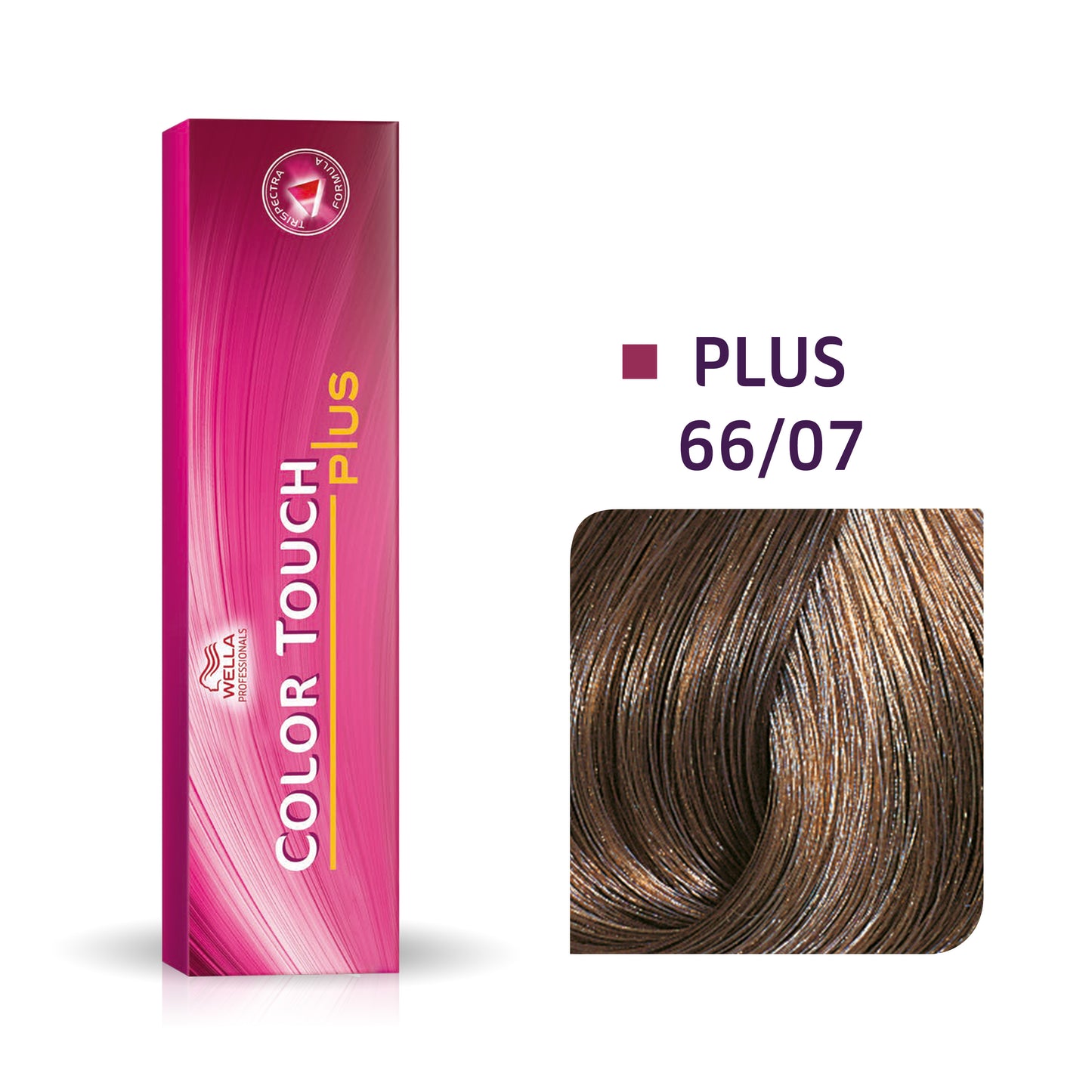 Wella Professionals, Color Touch Plus, Fără amoniac, Vopsea de păr semi-permanentă, 66/07 Dark Blonde Natural Intense Chestnut, 60 ml