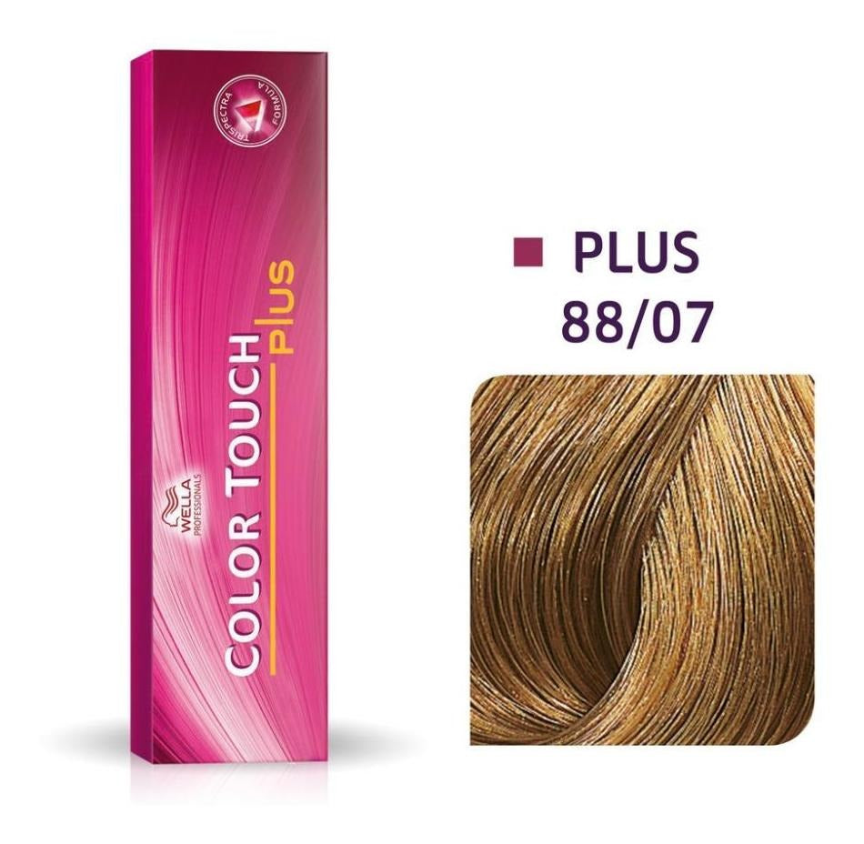 Wella Professionals, Color Touch Plus, Fără amoniac, Vopsea de păr semi-permanentă, 88/07 Light Blonde Natural Intense Chestnut, 60 ml