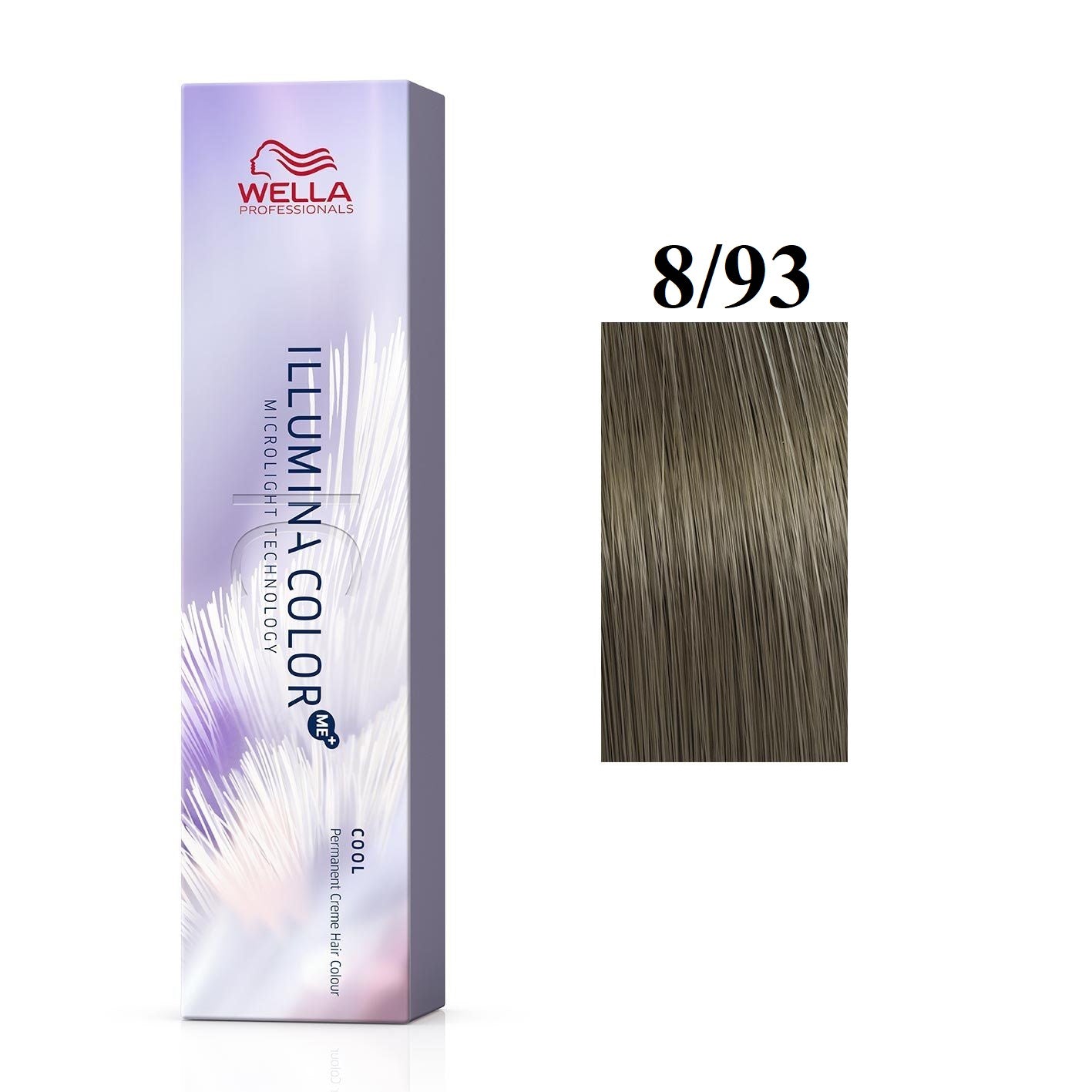Wella Professionals, Illumina Color Me+, Vopsea permanentă de păr, 8/93 Light Blonde Golden Blue, 60 ml