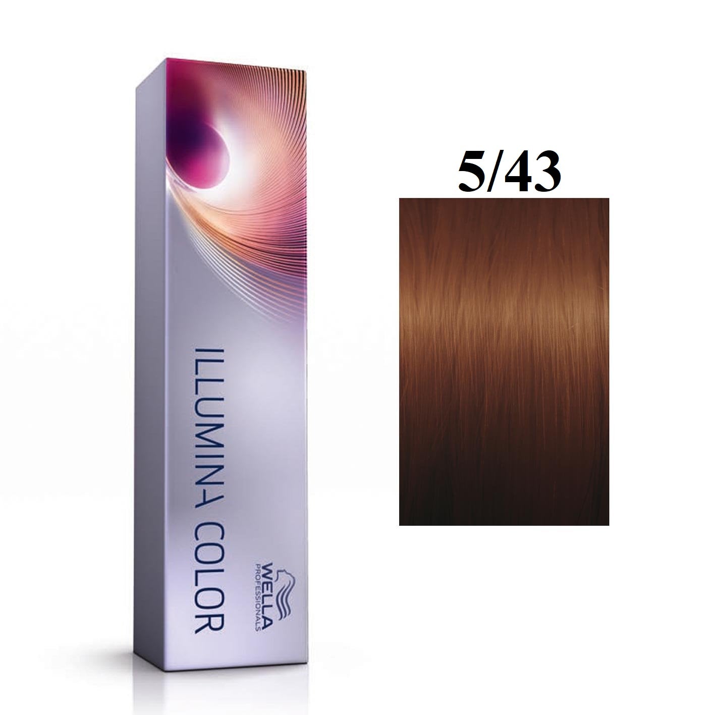 Wella Professionals, Illumina Color, Vopsea permanentă de păr, 5/43 Light Chestnut Golden Red, 60 ml