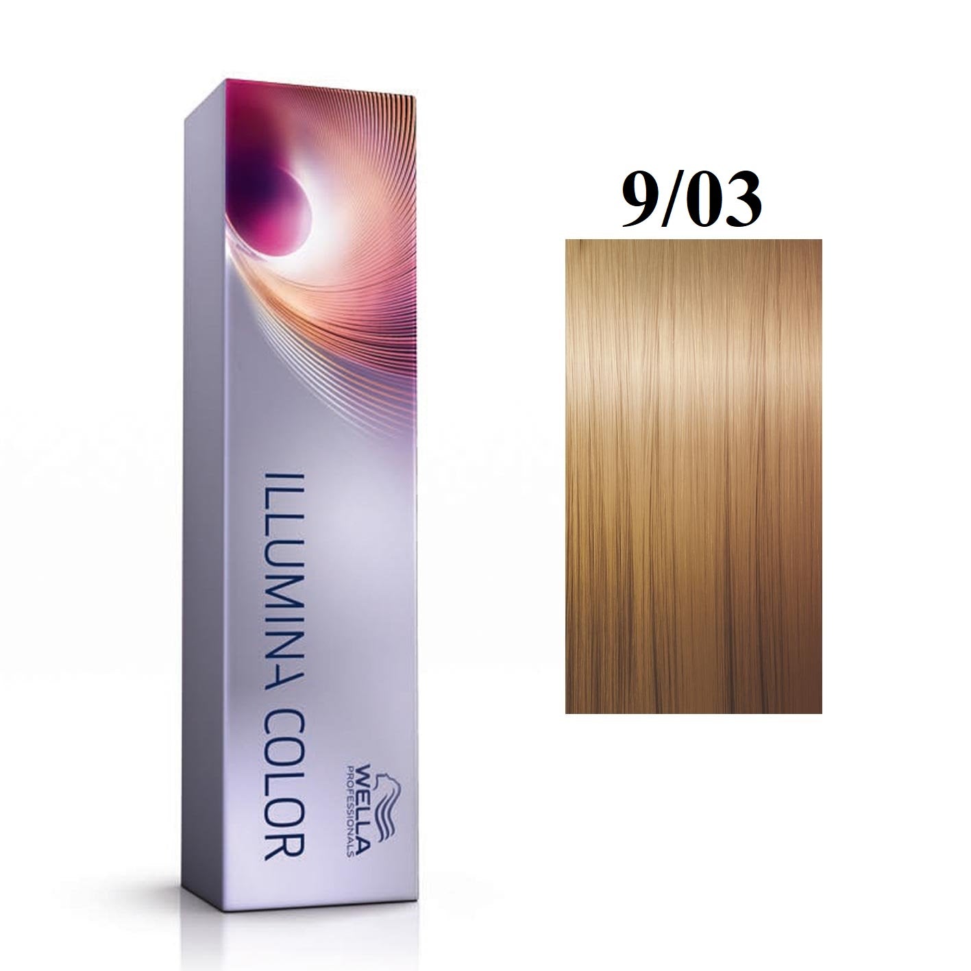 Wella Professionals, Illumina Color, Vopsea permanentă de păr, 9/03 Bright Blonde Natural Golden, 60 ml