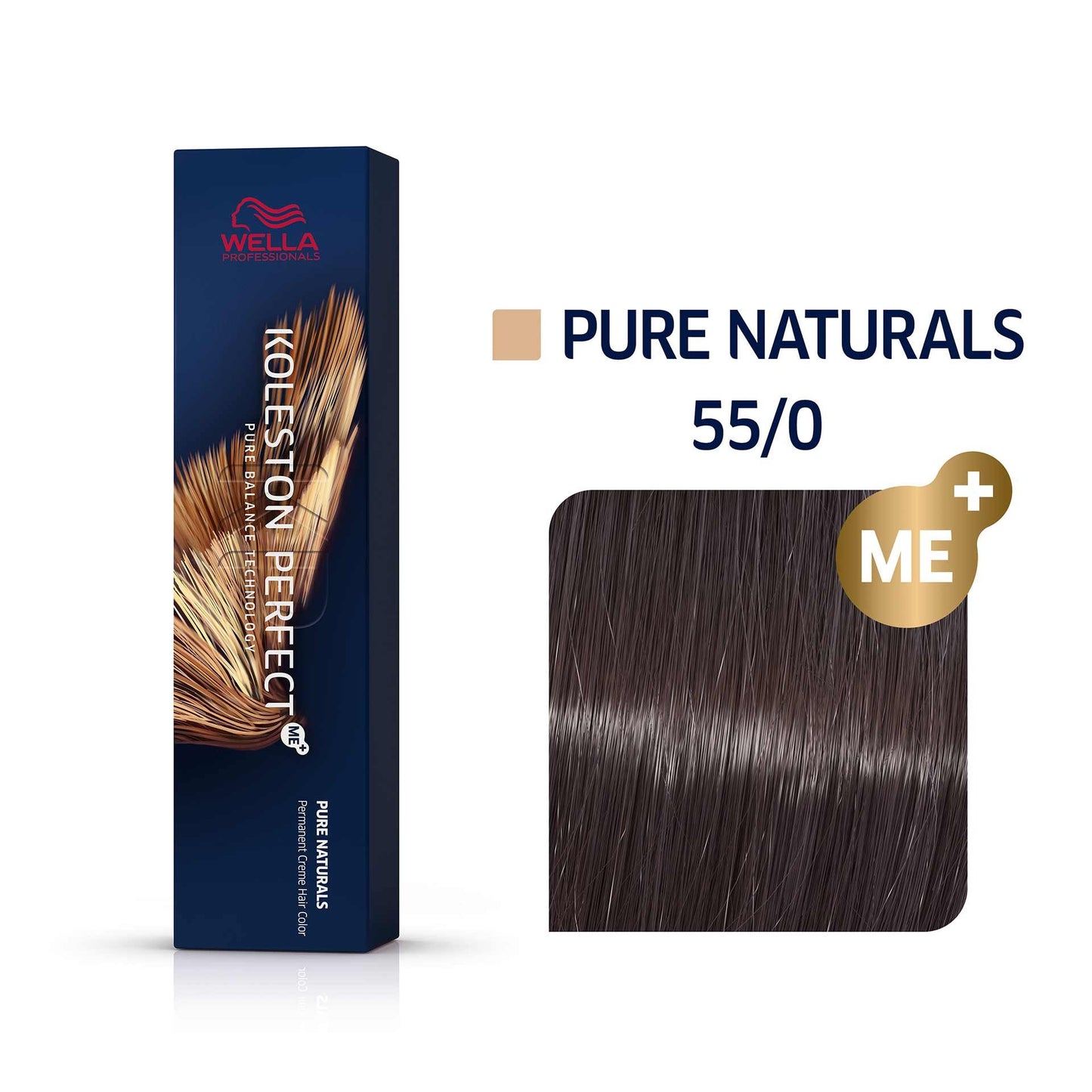 Wella Professionals, Koleston Perfect Me+, Vopsea permanentă de păr, 55/0 Light Chestnut Natural Intense, 60 ml