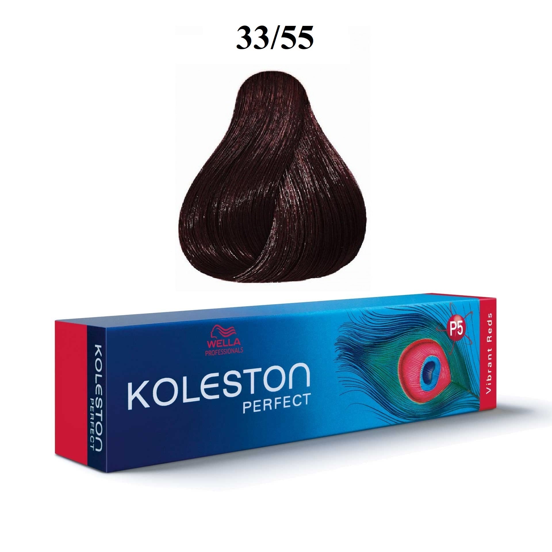 Wella Professionals, Koleston Perfect, Vopsea permanentă de păr, 33/55 Dark Chestnut Intense Mahogany, 60 ml