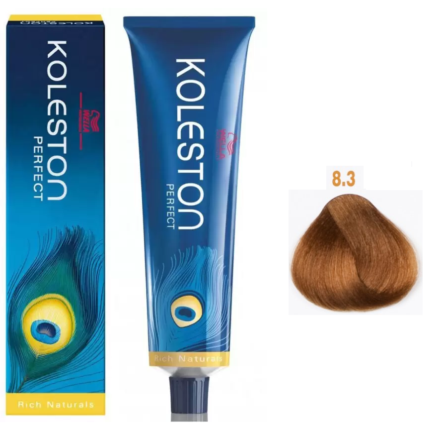 Wella Professionals, Koleston Perfect, Vopsea permanentă de păr, 8/3 Light Blonde Gold, 60 ml